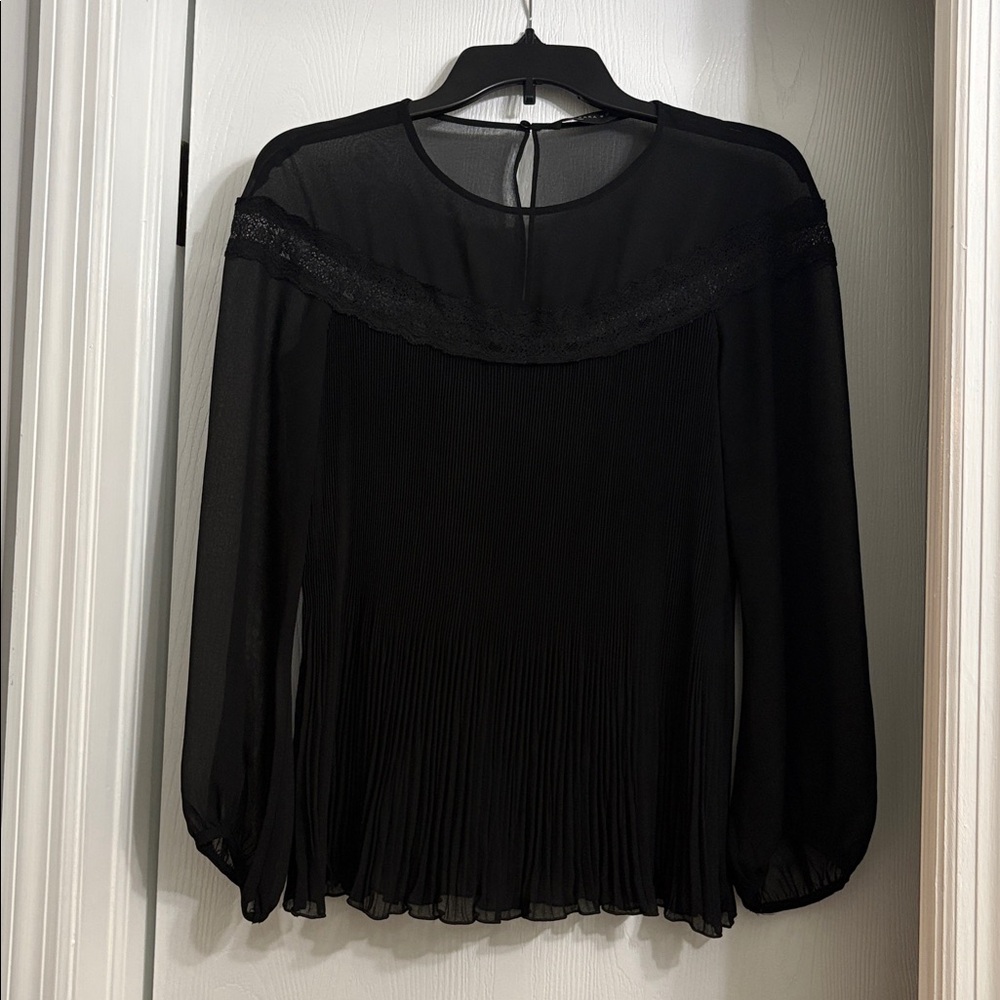 Zara Black Sheer Top